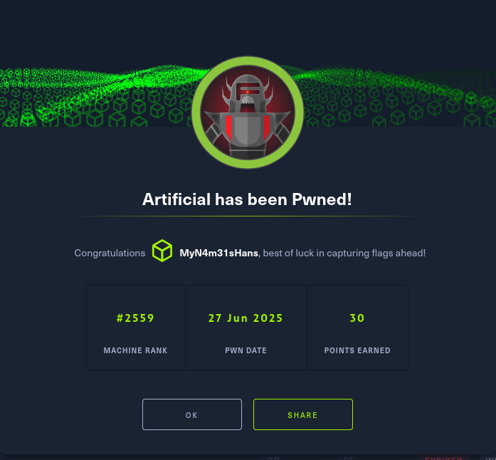 Htb Artificial Walkthrough Cover